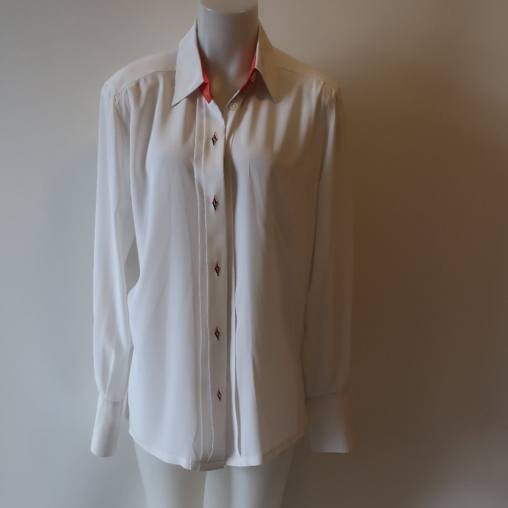 Womens Basler Horst Basler Off-White Button Blouse 10 *